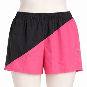 Vintage Jantzen Running Jogging Shorts M Built-In Underwear Neon Pink Black Y2K